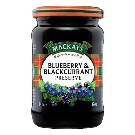 MACKAYS BLUEBERRY AND BLACKCURRANT PRESERVE 340G