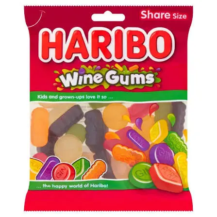 Haribo Wine Gums Pouch 160g 